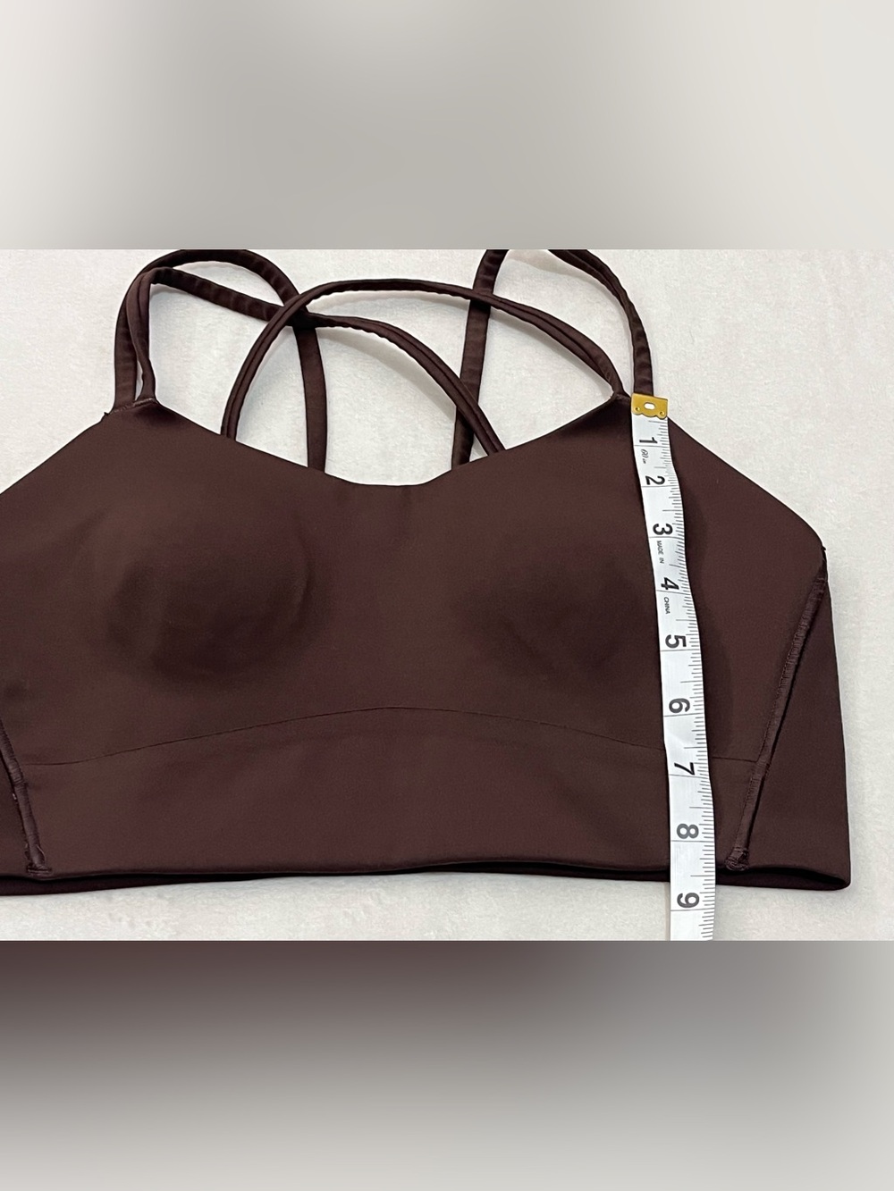 Move Theology Women's Strappy Goddess Sports Bra Bralette Brown Size Medium - Picture 5 of 11
